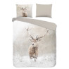 Flonel sengesæt Snowydeer med hjorte 100% bomuld fra Sleeptime.dk