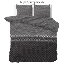 Flonel sengesæt Cheng Anthracite fra Sleeptime.dk