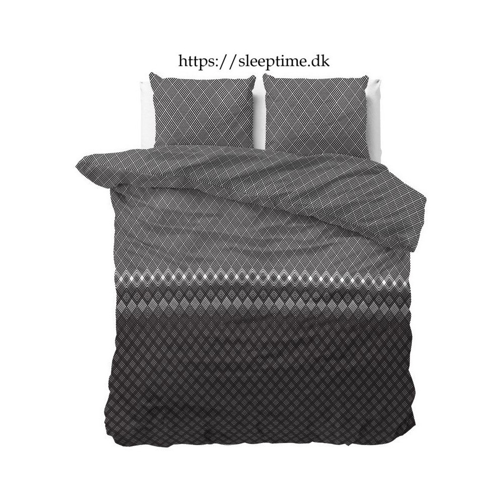 Flonel sengesæt Cheng Anthracite fra Sleeptime.dk