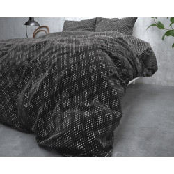 Flonel sengesæt Cheng Anthracite fra Sleeptime.dk