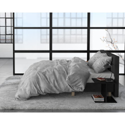 Flonel sengesæt Washed Cotton Grey fra Sleeptime.dk