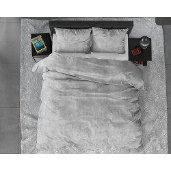 Flonel sengesæt Washed Cotton Grey fra Sleeptime.dk