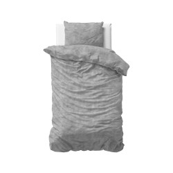 Flonel sengesæt Washed Cotton Grey fra Sleeptime.dk