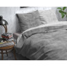 Flonel sengesæt Washed Cotton Grey fra Sleeptime.dk