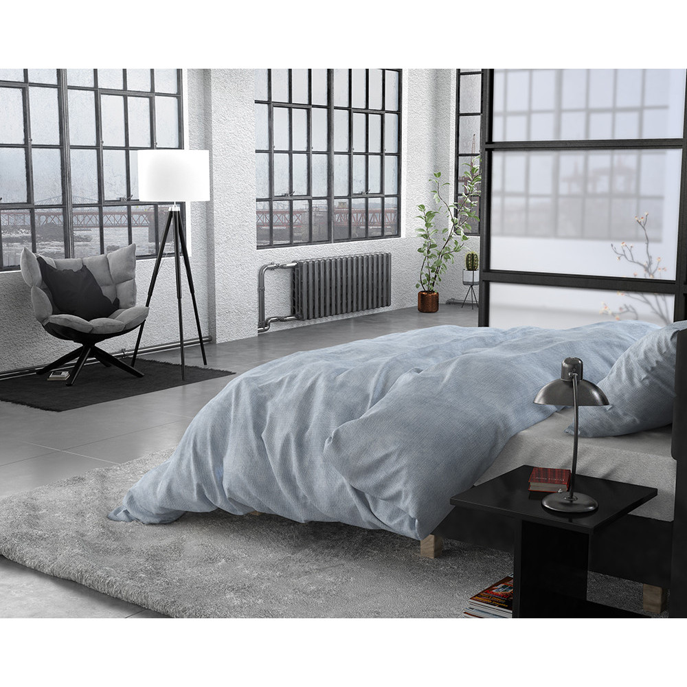 Flonel sengesæt Washed Cotton Blå fra Sleeptime.dk