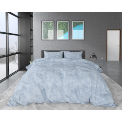 Flonel sengesæt Washed Cotton Blå fra Sleeptime.dk