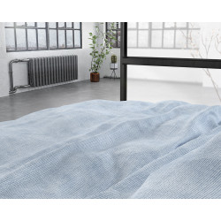Flonel sengesæt Washed Cotton Blå fra Sleeptime.dk