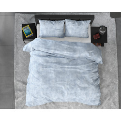 Flonel sengesæt Washed Cotton Blå fra Sleeptime.dk