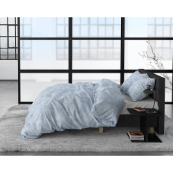 Flonel sengesæt Washed Cotton Blå fra Sleeptime.dk
