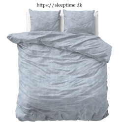 Flonel sengesæt Washed Cotton Blå fra Sleeptime.dk