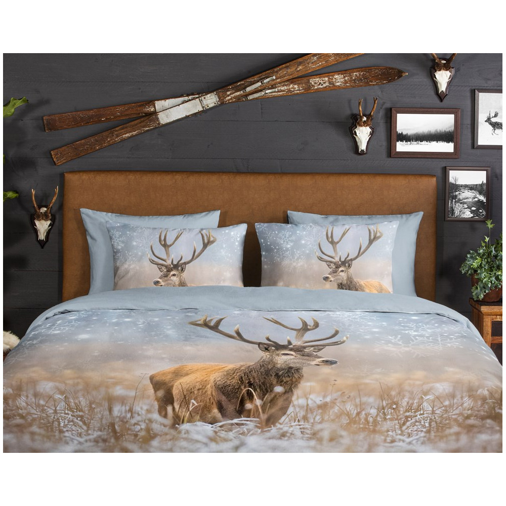 Flonel sengesæt Deer Jolly – 100% bomuld fra Sleeptime.dk