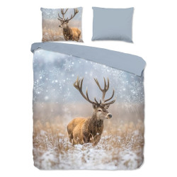 Flonel sengesæt Deer Jolly – 100% bomuld fra Sleeptime.dk