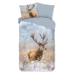 Flonel sengesæt Deer Jolly – 100% bomuld fra Sleeptime.dk