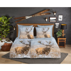 Flonel sengesæt Deer Jolly – 100% bomuld fra Sleeptime.dk