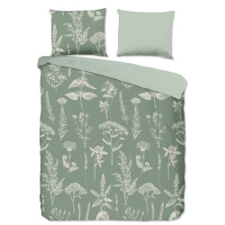 Flonel Sengesæt Herbs, Grøn, Grøn fra Sleeptime.dk