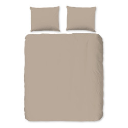 Flonel sengesæt Ensfarvet Taupe i 100% bomuld fra Sleeptime.dk