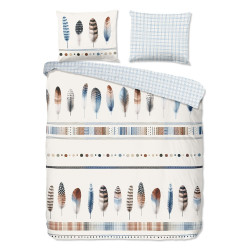 Flonel Sengesæt Niba, blå – tidløst design i skandinavisk stil fra Sleeptime.dk