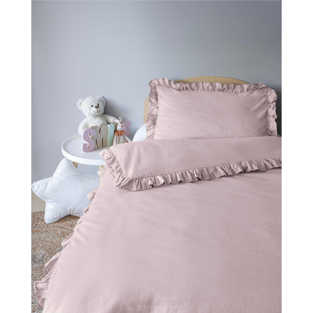 Junior sengetøj med flæser, 100% bomuld fra Sleeptime.dk