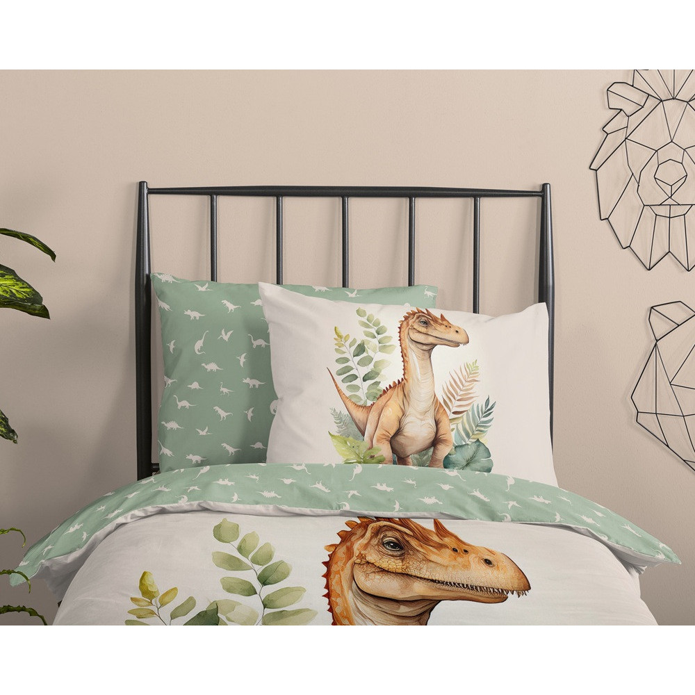 Børnesengetøj Dinosaur – 100 % bomuld med dinosaurmotiv fra Sleeptime.dk