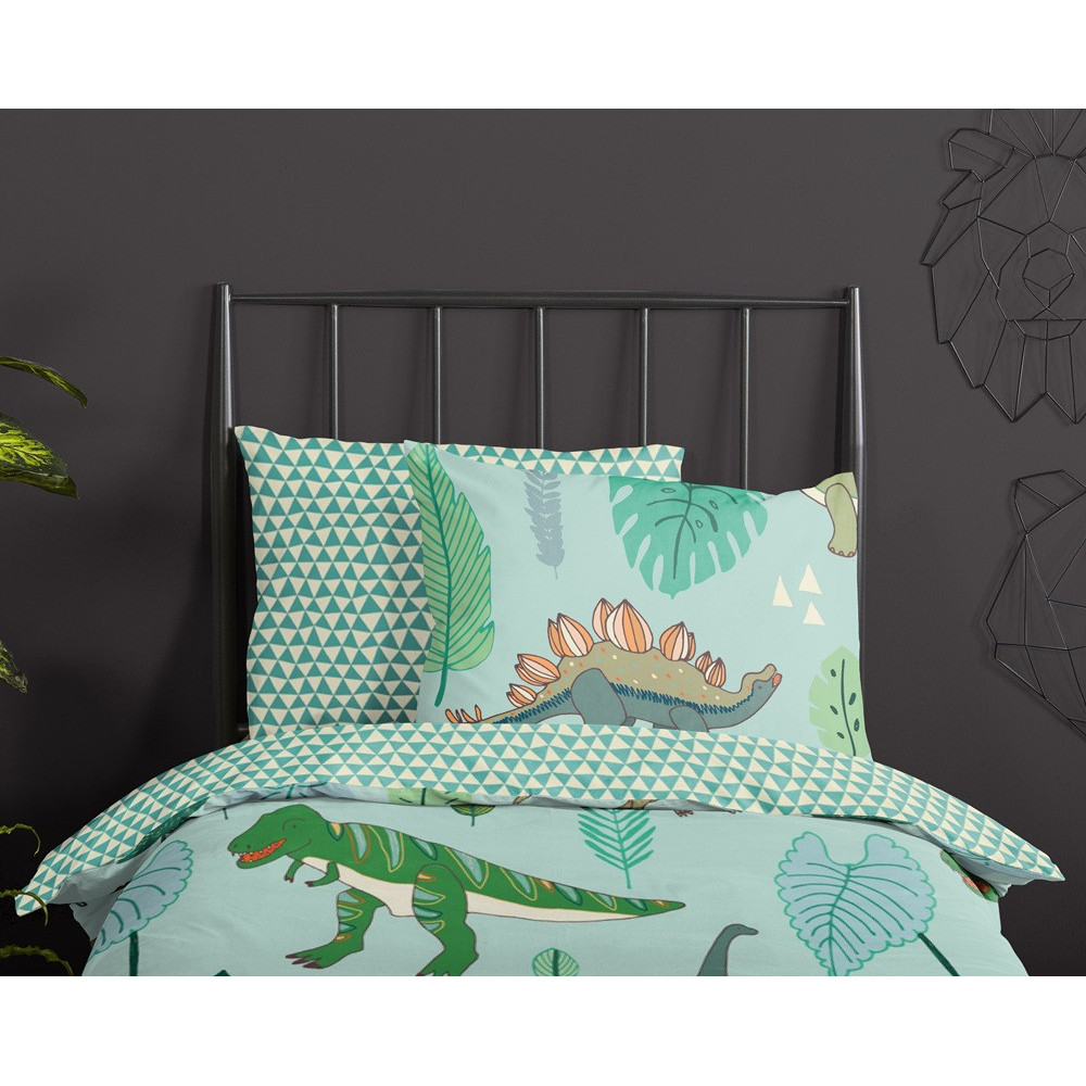 Børnesengetøj Dinono – 100 % bomuld med dinosaurmotiv fra Sleeptime.dk
