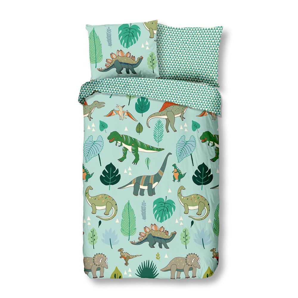 Børnesengetøj Dinono – 100 % bomuld med dinosaurmotiv fra Sleeptime.dk