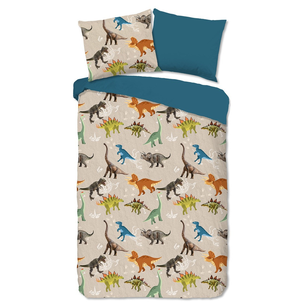 Børnesengetøj Ross – 100 % bomuld med dinosaurmotiv fra Sleeptime.dk