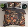 Sengesæt Art flowers Bruin med blader på i ren bomuld fra Sleeptime.dk
