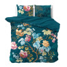 Sengesæt Chanda Blå med blader på i ren bomuld fra Sleeptime.dk