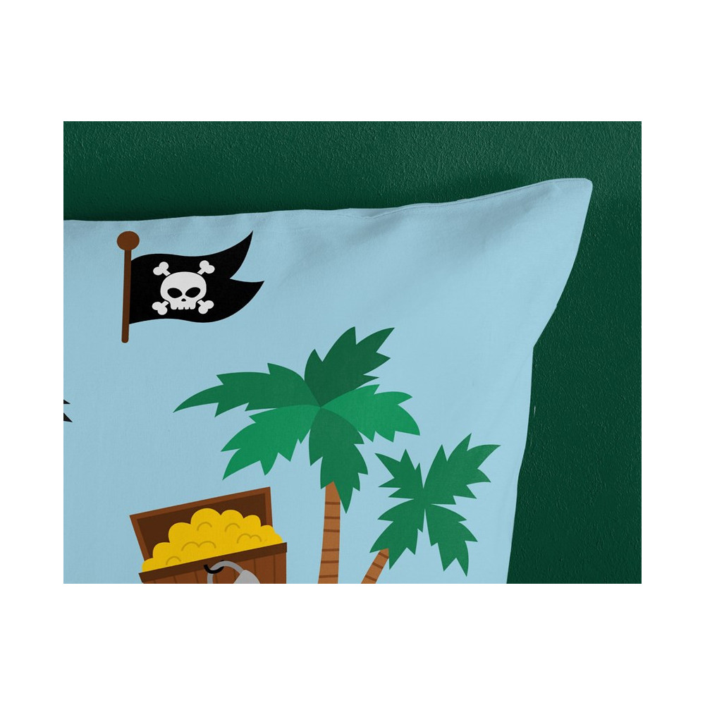 Juniorsengetøj Pirates med motiver af havdyr, fremstillet i 100% bomuld og i mange farver.