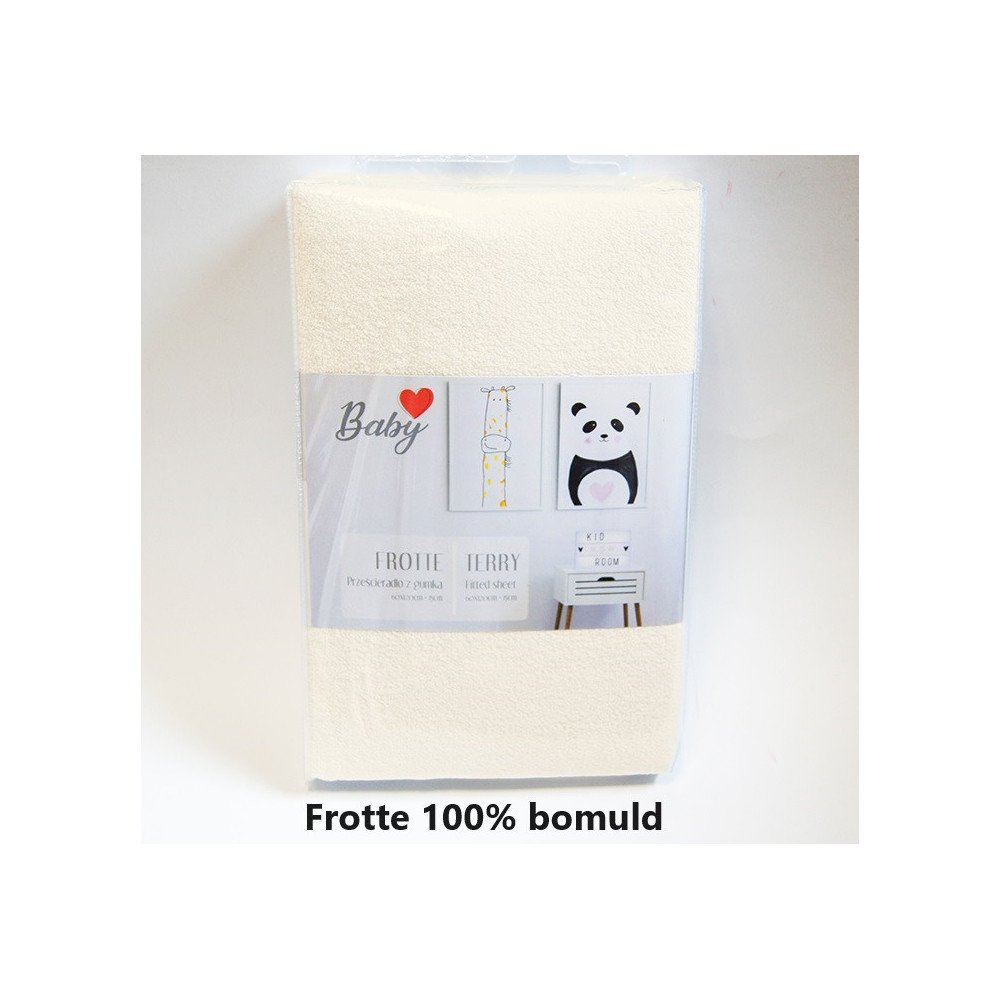 Junior Frotte Faconlagen i størrelse 60x120x15 cm med elastik 100% bomuld fra Sleeptime.dk