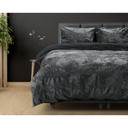 Krøllet fløjl sengesæt Antracit i 100% bomuld fra Sleeptime.dk