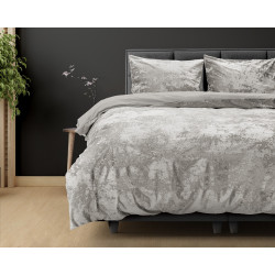 Krøllet fløjl sengesæt Metallisk Sølv i 100% bomuld fra Sleeptime.dk