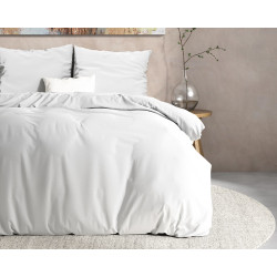 Flonel Sengesæt Ensfarvet, Hvid fra Sleeptime.dk