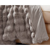 Pom kaninpels plaid Taupe/Rose 150 x 200 cm